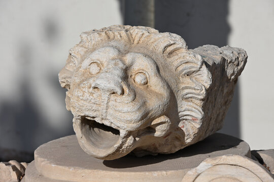 Lion Head Fountain Spout Fragment at Catacombs of Alexandria, Egypt