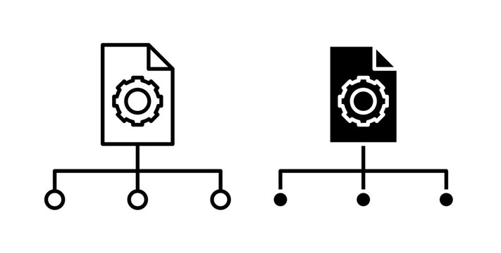 Content management icon flat outline in black