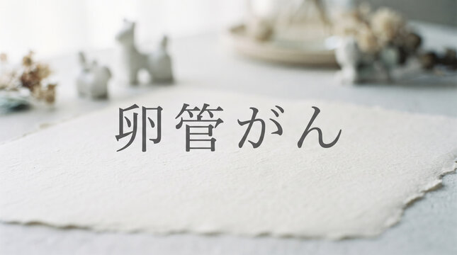 「卵管がん」の文字を表示した医療概念イメージ