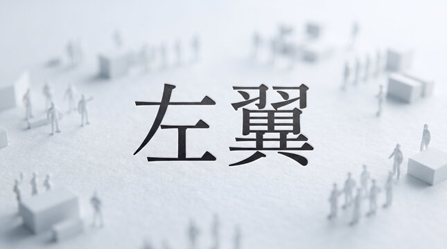 「左翼」の文字を表現したイメージ概念
