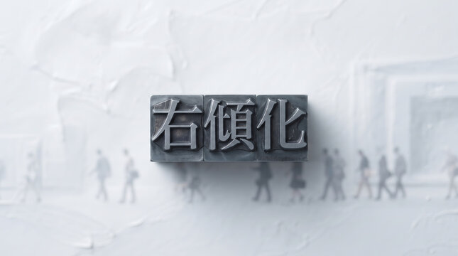 「右傾化」の文字を表現したコンセプト画像