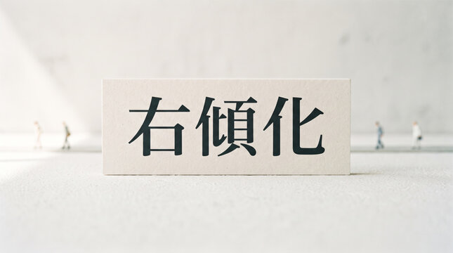 「右傾化」の文字を描いた概念イメージ