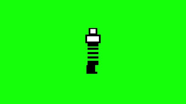 Pixel Art Animation Power Asset on Green Screen