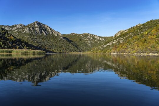 Landscape on the river Crnojevic near Rijeka Crnojevica, Montenegro