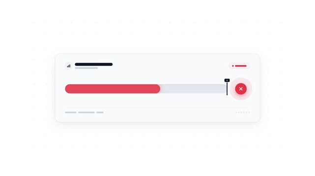 Failed sales target incomplete progress bar turning red with cross icon