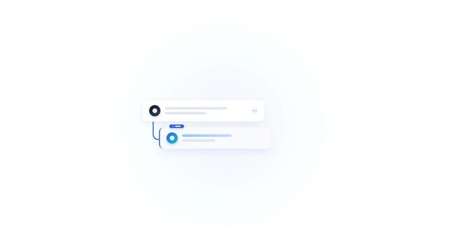 Minimalist digital messaging reply thread interaction loop