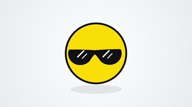 Phow emoji Cool Yellow Emoji Wearing Black Sunglasses