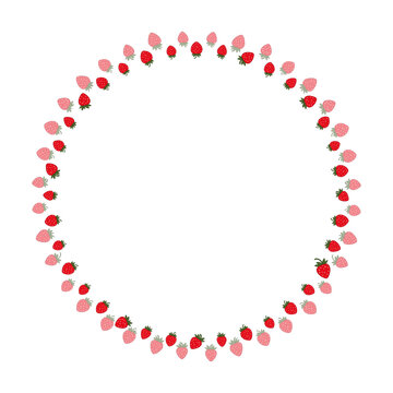 circular strawberry border berry fruit frame