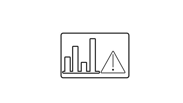 Business chart analytic warning alert sign animation