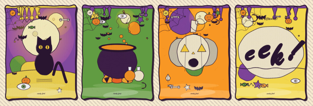 Halloween banner collection showcasing black