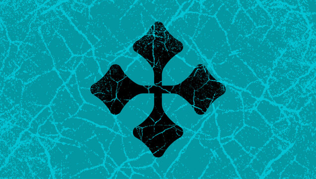 geometric cross, color vector illustration
