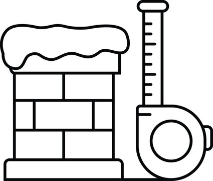 Christmas Chimney with Thermometer Winter Weather Outline
