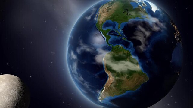 Earth Zoom In from Space to Indonesia with Location Pin
