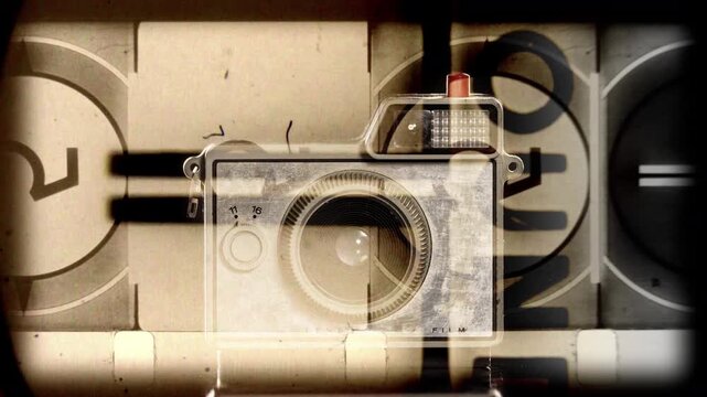 sequence of different vintage analogue film cameras