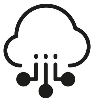 Cloud computing black icon. Online platform symbol
