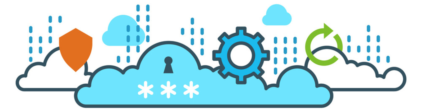 Cloud protection color icon. Data encryption service