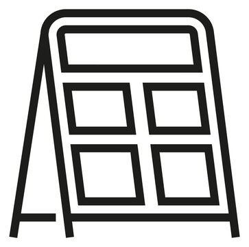 Blackboard stand. Street ad marketing line icon
