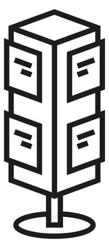 Info stand line icon. Booklet panel symbol