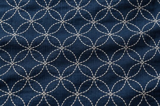 七宝つなぎ模様の刺し子