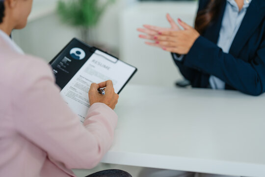 Human resourse interview job applicants, new job concept