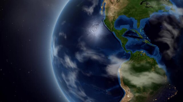 3D Earth Zoom In to Djibouti with Country Infographic Data