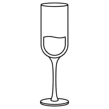 Champagne flute with liquid