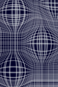 Abstract digital graphic showing a distorted grid pattern