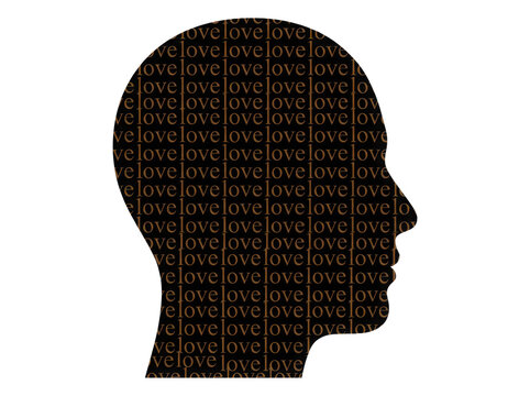 Human head silhouette filled with digital binary code pattern