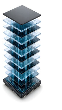 stack of layered CPU isolated