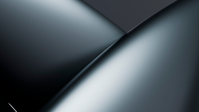 Abstract black shiny smooth curve background with reflections