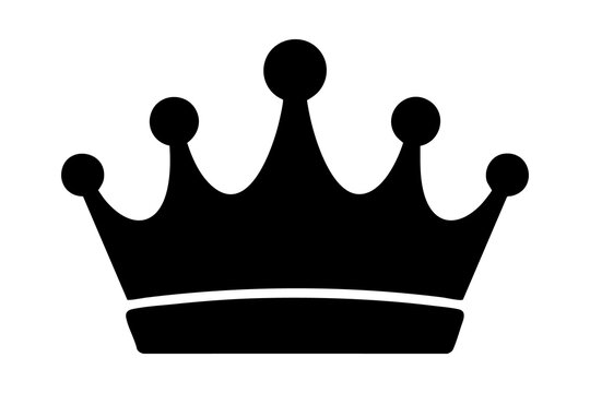 Crown Shape Black Silhouette on Transparent Background