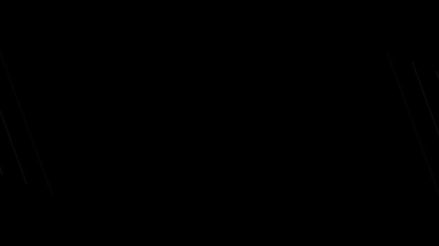 Black diagonal stripes create minimal pattern on dark background with wide open center. Seamless loop abstract motion design. Video animation Ultra HD 4K 3840x2160
