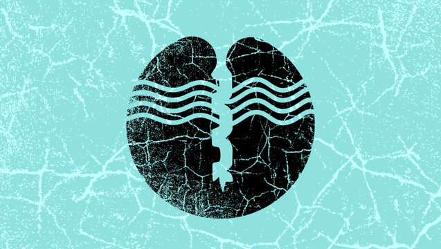 Underwater drilling symbol, color vector illustration