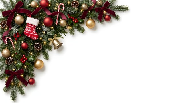 Festive christmas corner a beautiful holiday season background image