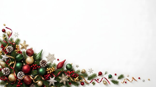 A festive christmas corner sparkling ornaments greenery and a touch of holiday magic