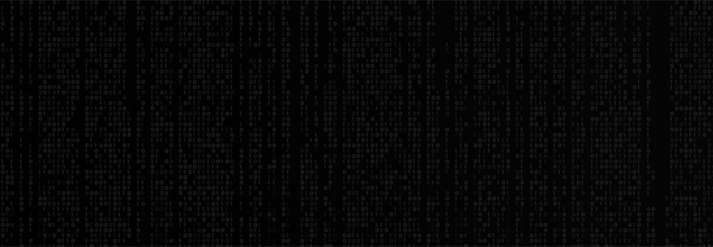Matrix binary code background with white digital rain effect. Ideal for cyberpunk themes, tech designs, hacking or coding visuals, sci-fi and digital interfaces. Vector illustration
