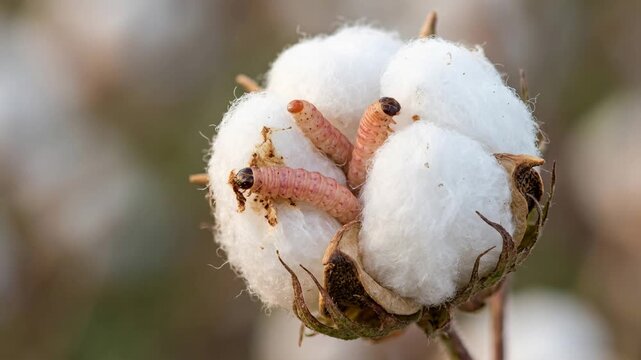 pink bollworm close up at morning light in arizona usa video