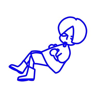 座ったまま眠る人