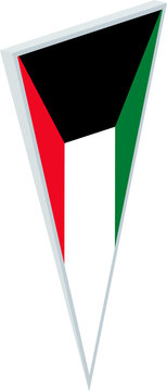 Kuwait in Triangular Pin Shape