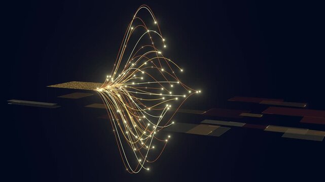 Data flowing analysis network AI education tech bg able to loop endless 4k
