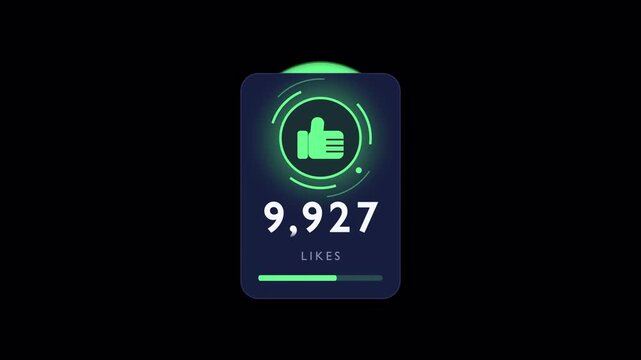 Animated Like Button Counter Motion Graphic Alpha Channel