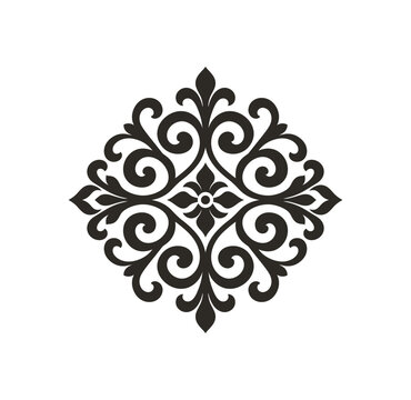 Elegant Damask Scroll Ornament and Floral Filigree Vector