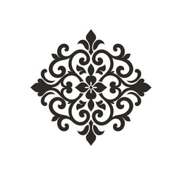 Ornate Damask Filigree Floral Scrollwork Ornament Vector