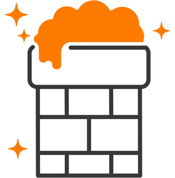 chimney icon concept in blue color