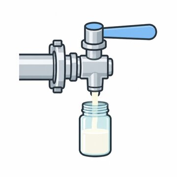 Milk sampling valve and sample vial