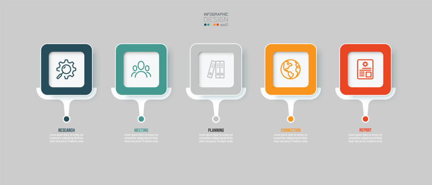 Template with step business infographic or option design.