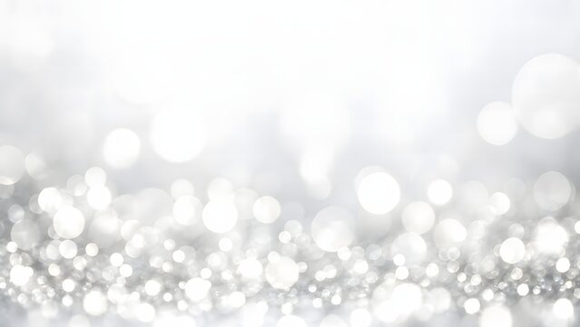 Sparkling silver and white christmas bokeh a festive and elegant background image