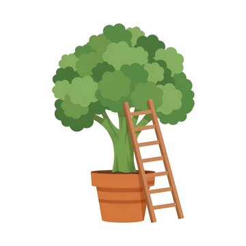 Tiny broccoli as miniatur tree in a small