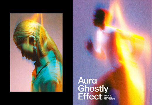 Vertical Ghostly Aura Effect For Poster And Print Design