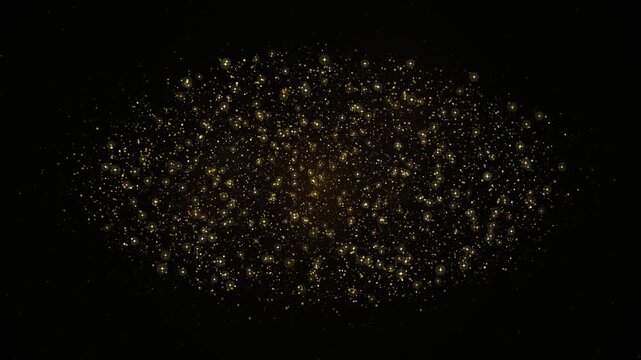 Sparkles float in a luminous cluster against a dark background creating a magical abstract atmosphere.